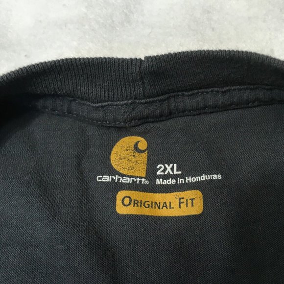 Carhartt Work Shirt Mens 2XL Tall Relaxed Fit Force Blue Pocket Tee Short Sleeve - Picture 3 of 10